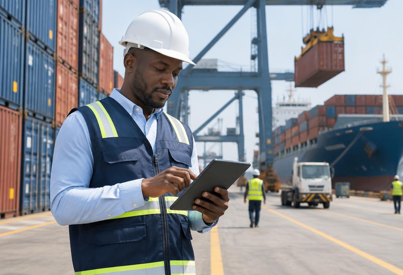 Professionnel de la logistique au terminal portuaire